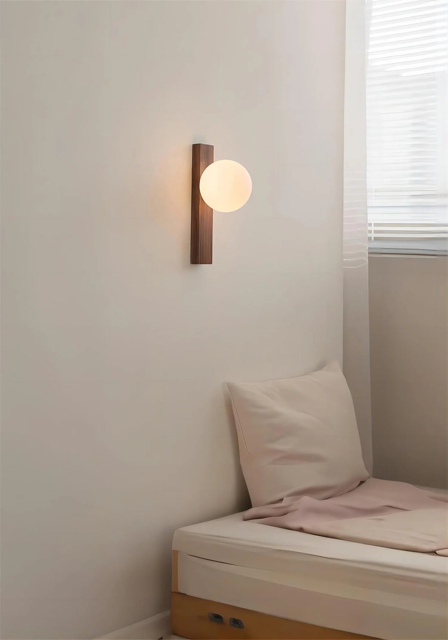 Milk Glass And Walnut Sconce