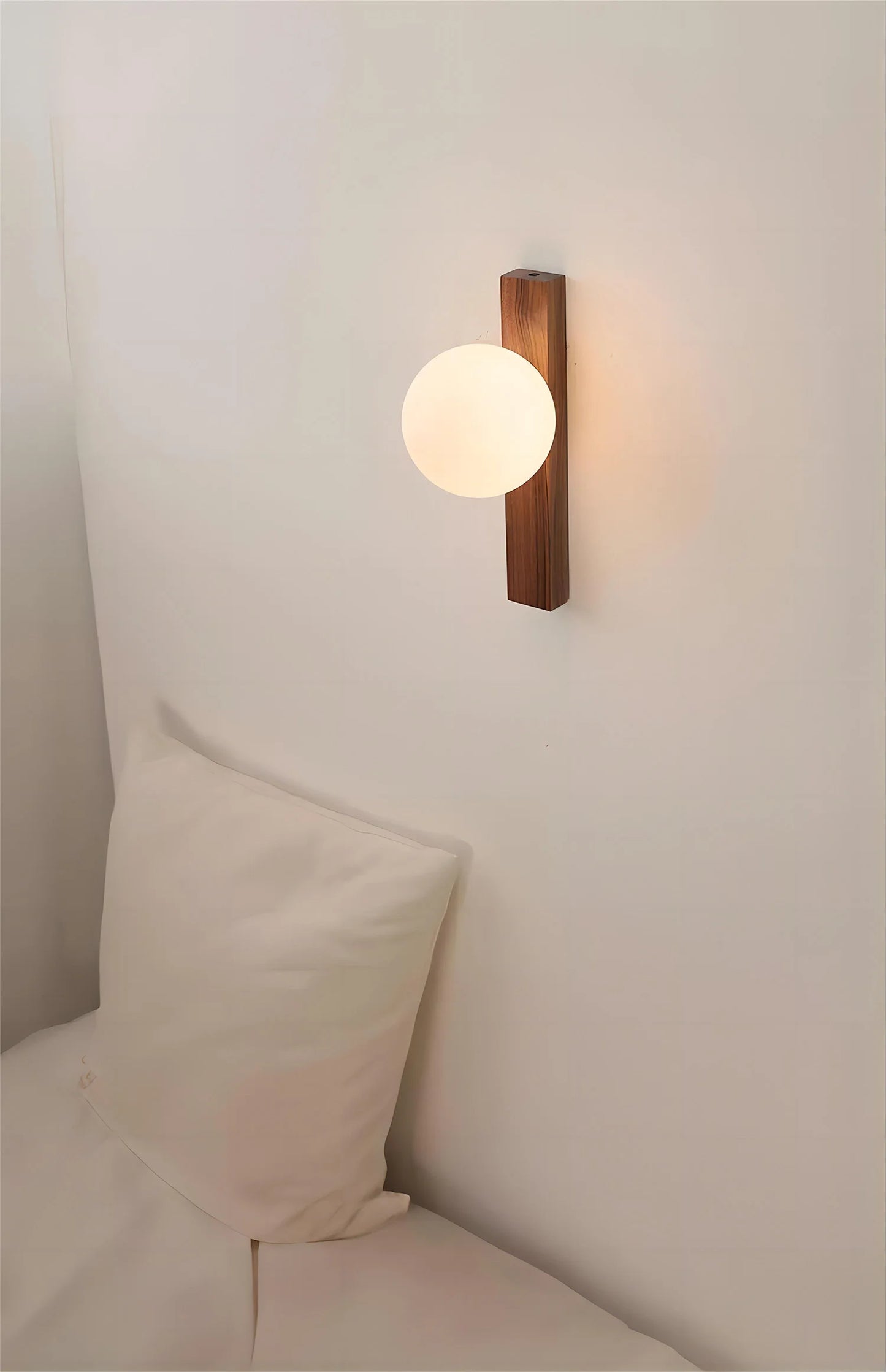 Milk Glass And Walnut Sconce