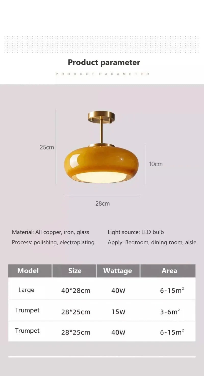 Retro Glass Ceiling Lamp