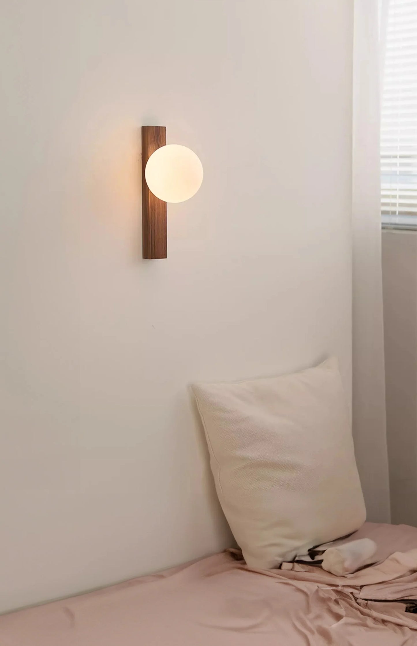 Milk Glass And Walnut Sconce